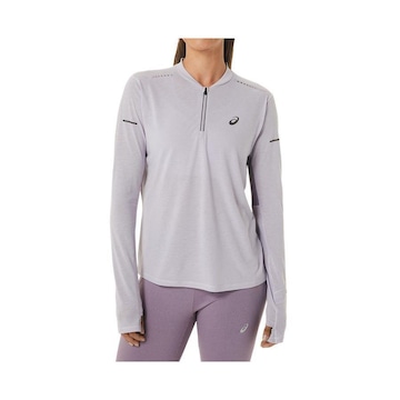 Camiseta Asics Manga Longa Metarun 1/2 Zip - Feminina