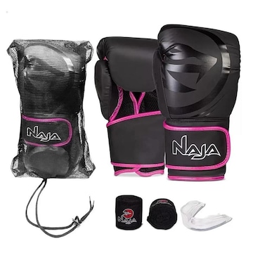 Kit de Boxe Naja: Luvas + Bandagem + Bucal - Adulto