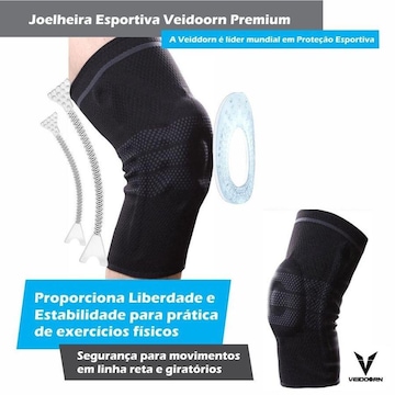 Joelheira de Compressão Veiddorn 3D Anel de Silicone - Adulto