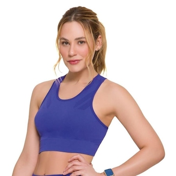 Top Fitness com Bojo Selene Cropped sem Costura - Feminino