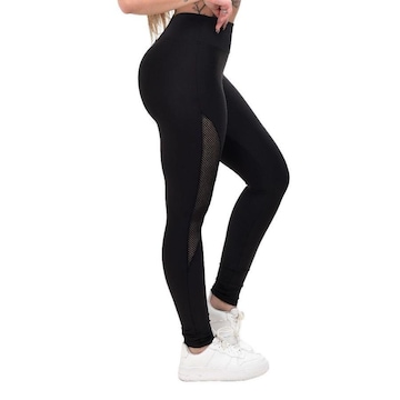 Calça Arrastão Legging Belmento Detalhe Rede Academia Fitness Suplex - Feminina - 2 Unidades