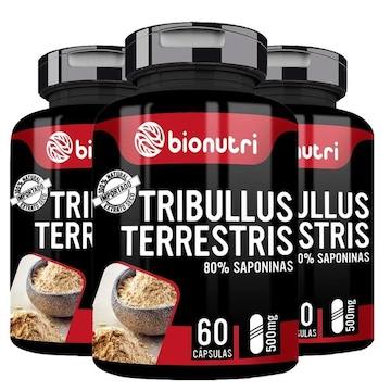 Kit Tribulatus Terrestris Test. 80% saponinas Bionutri 500mg - 120 cápsulas - 3 unidades