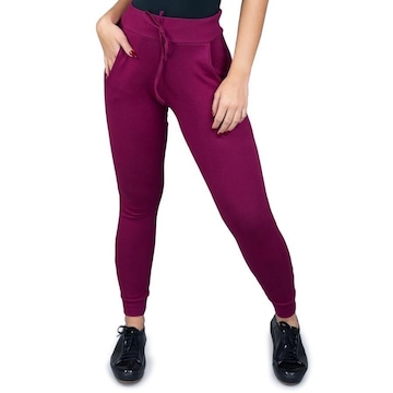 Calça de Moletom MVB Modas Cintura Alta Ribana - Feminina