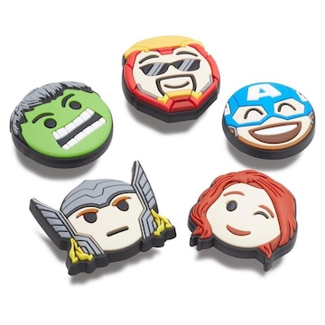 Kit Jibbitz Crocs Avengers Emojis com 5 unidades