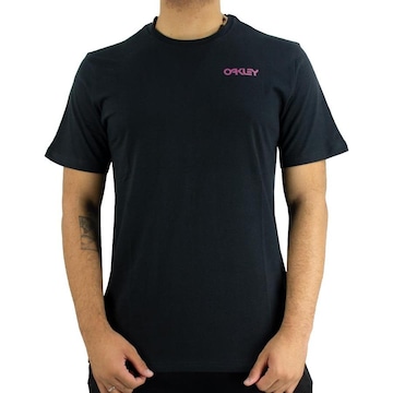 CAMISETA OAKLEY CINZA ESTAMPA LATERAL VERMELHA