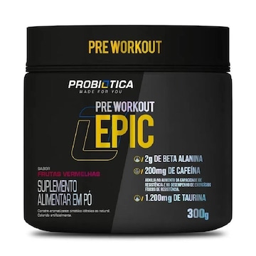 Pré Treino Epic Pré Workout Probiótica - Frutas Vermelhas - 300g