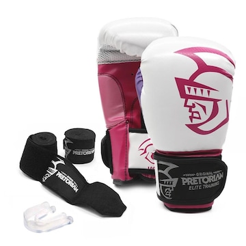 Kit de Boxe Pretorian: Bandagem + Protetor Bucal + Luvas de Boxe Elite - 14 OZ - Adulto