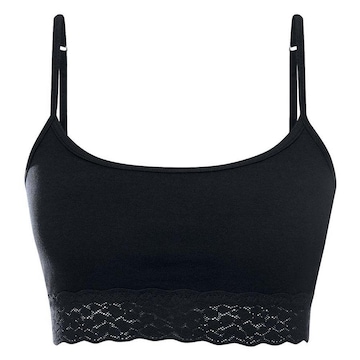 Top Fitness She Alças Cotton Orgânico Rendado - Feminino