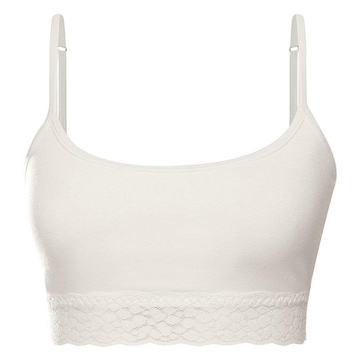 Top Fitness She Alças Cotton Orgânico Rendado - Feminino