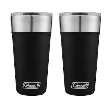 Kit de Copos Térmico Coleman com Tampa - 600ml - 2 Unds Preto