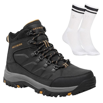 Kit Bota Skechers Impermeável Relmet Daggett + Par de Meia - Masculina