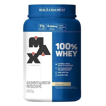 100% Whey Max Titanium Pote - Baunilha - 900g