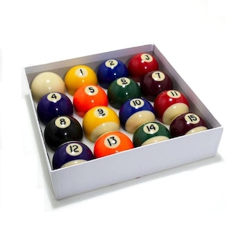 Jogo de Bolas de Bilhar Snooker Hyper com 15 Bolas Númeradas + 1 Branca - 54 mm