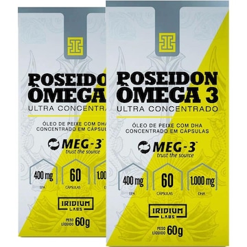 Kit Ômega 3 Poseidon Iridium Labs 1.400mg Ultra Concentrado - 60 cápsulas - 2 unidades