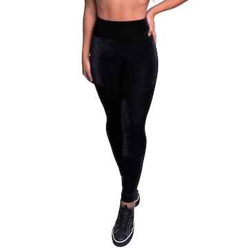 Calça Legging MVB Modas Veludo Molhado Cintura - Feminina