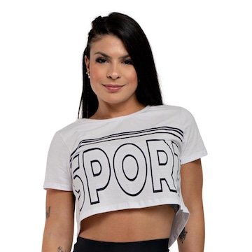 Blusa Cropped Fitness Básico Hoopfit Academia - Feminina