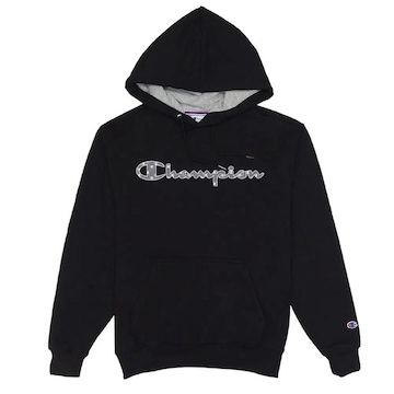 Blusão de Moletom com Capuz Champion Canguru Knockout C Print Script - Masculino