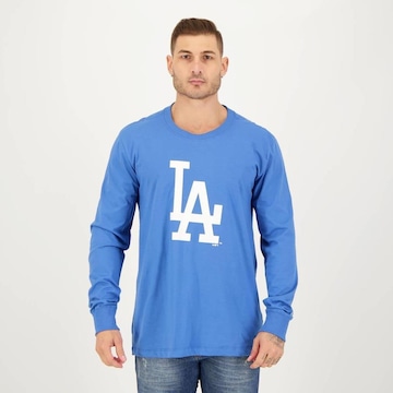 Camiseta New Era Manga Longa MLB Los Angeles Dodgers Logo - Masculina