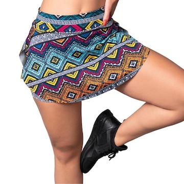 Short Saia Tapa Bumbum MVB Modas Estampado - Feminino