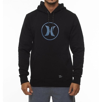 Blusão de Moletom Com Capuz Hurley Canguru Circle Icon Oversize - Masculino