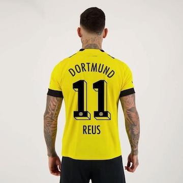 Camisa Borussia Dortmund Home 2023 Com Patrocínio 11 Reus Puma - Masculina