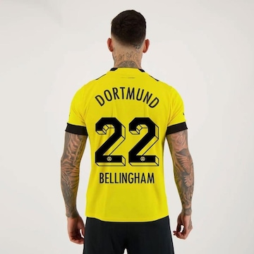 Camisa Borussia Dortmund Home 2023 Com Patrocínio 22 Bellingham Puma - Masculina