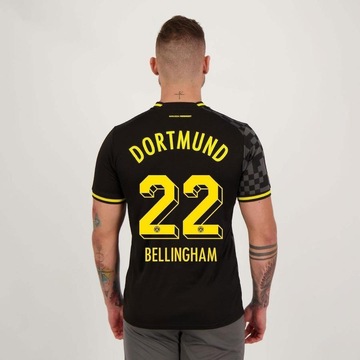 Camisa Borussia Dortmund Away 2023 Com Patrocínio 22 Bellingham Puma - Masculina