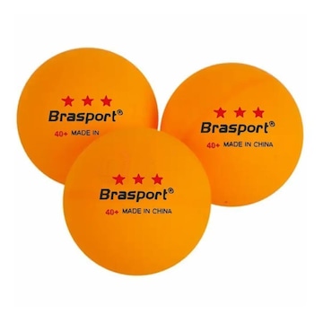 Bola de Ping Pong Gold Sports Brasport 3 Estrelas - 3 unidades