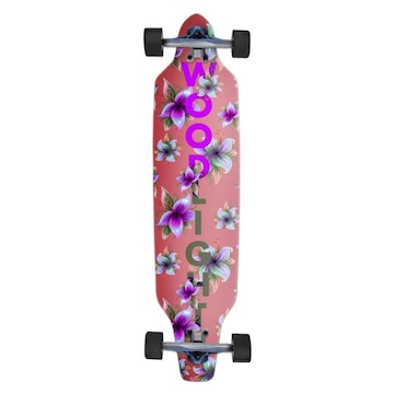 Skate Longboard Wood Light Montado Flower Brown