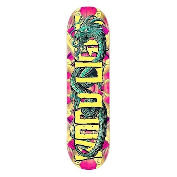 Shape de Skate Wood Light Marfim Chinese Dragon Pink