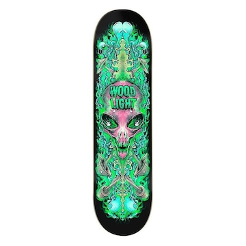 Shape de Skate Wood Light Marfim Invasion Alien