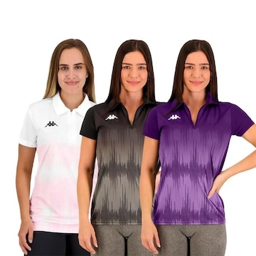 Kit de Camisas Polo Kappa Eloise - 3 Unidades - Feminina