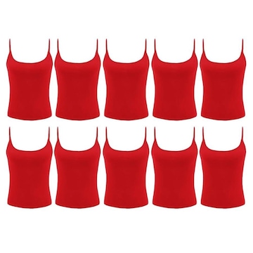 Kit Camisetas Regata PMC Básica - 10 Unidades - Feminina