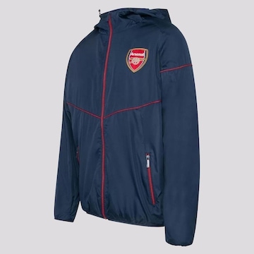 Jaqueta Corta Vento do Arsenal com Capuz Futfanatics Lettering - Masculina