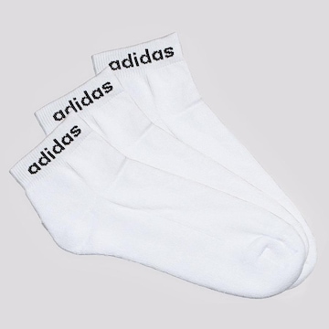 Kit Meias adidas Logo Linear - 3 Pares - Adulto