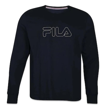 Camiseta Fila Manga Longa Letter Outline - Masculina