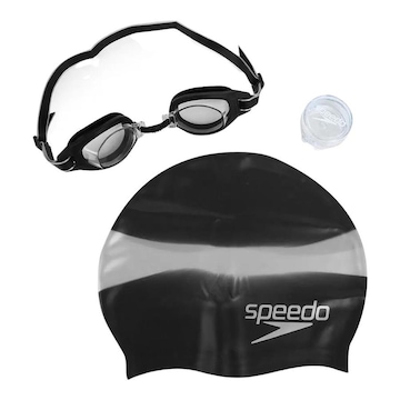 Kit de Natação Speedo Swim SLC: Touca Slim + Óculos Freestyle SLC + Protetor de Ouvido - Adulto