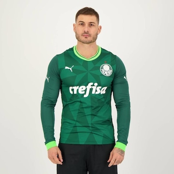 Camisa do Palmeiras Manga Longa I 2023 7 Dudu Puma - Masculina