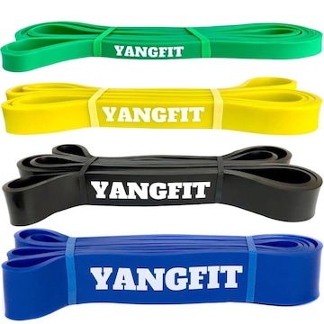 Kit Super Band Yangfit 4 Intensidades Elásticos para Treino