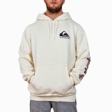 Blusão Moletom Com Capuz Quiksilver Fechado Omni Logo Branco - Masculino