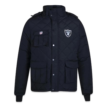 Jaqueta Puffer com Capuz New Era Ski Style Las Vegas Raiders Modern - Masculina