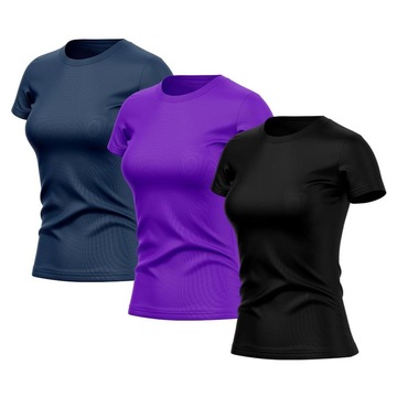 Kit de Camisas Térmica Adriben Dry Fit com Proteção Solar Academia - 3 Unidades - Feminina