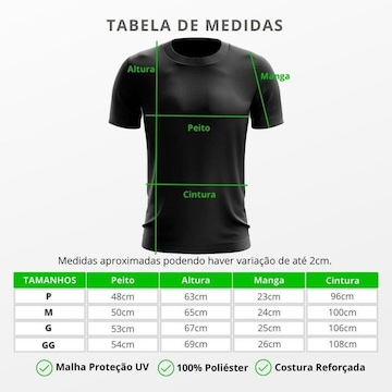 Kit de Camisas Térmica Adriben Dry Fit com Proteção Solar - 5 Unidades - Masculina