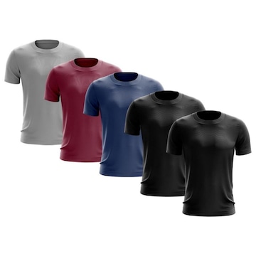 Kit de Camisas Térmica Adriben Dry Fit com Proteção Solar - 5 Unidades - Masculina