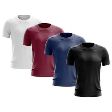 Kit de Camisas Térmica Adriben Dry Fit com Proteção Solar - 4 Unidades - Masculina