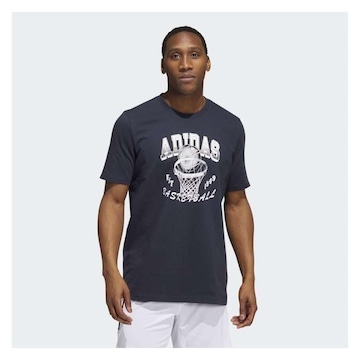 Camiseta adidas Manga Curta Basquete Aworld Hoops - Masculina