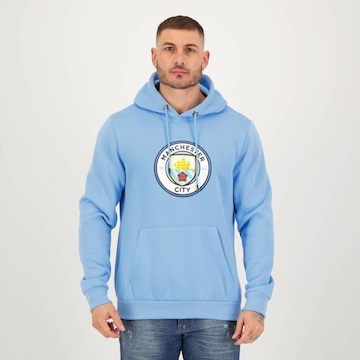 Blusão de Moletom com Capuz Futfanatics Manchester City Escudo - Masculino