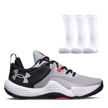 Kit Tênis Under Armour Basquete Daggere + 3 Pares de Meias - Masculino