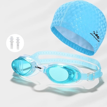 Kit de Natação Gold Sports: Óculos New Shark + Touca + Protetor de Ouvido - Infantil