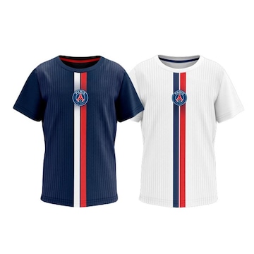 Kit Camisa Psg Oficial Braziline - 2 unidades - Infantil